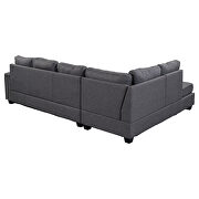 Gray linen l-shape reversible sectional sofa with storage ottoman by La Spezia additional picture 3