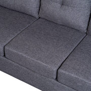 Gray linen l-shape reversible sectional sofa with storage ottoman by La Spezia additional picture 4