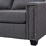 Gray linen l-shape reversible sectional sofa with storage ottoman by La Spezia additional picture 9