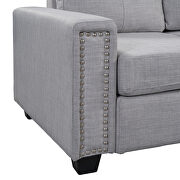 Light gray linen l-shape reversible sectional sofa with storage ottoman by La Spezia additional picture 2