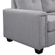 Light gray linen l-shape reversible sectional sofa with storage ottoman by La Spezia additional picture 12