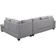 Light gray linen l-shape reversible sectional sofa with storage ottoman by La Spezia additional picture 7