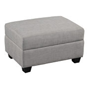 Light gray linen l-shape reversible sectional sofa with storage ottoman by La Spezia additional picture 8