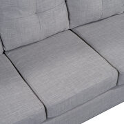 Light gray linen l-shape reversible sectional sofa with storage ottoman by La Spezia additional picture 9