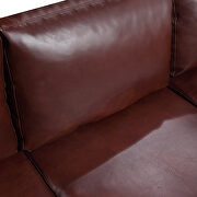 Brown pu midcentury sectional corner sofa l-shape couch by La Spezia additional picture 12