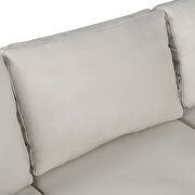 Light gray pu midcentury sectional corner sofa l-shape couch by La Spezia additional picture 11