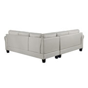 Light gray pu midcentury sectional corner sofa l-shape couch by La Spezia additional picture 9