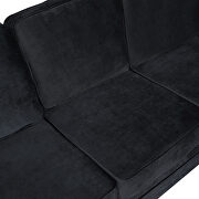 Black linen upholstered reversible sectional sofa with scrolled arm by La Spezia additional picture 6