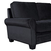 Black linen upholstered reversible sectional sofa with scrolled arm by La Spezia additional picture 7