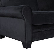 Black linen upholstered reversible sectional sofa with scrolled arm by La Spezia additional picture 8