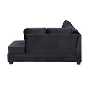 Black linen upholstered reversible sectional sofa with scrolled arm by La Spezia additional picture 9