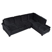 Black linen upholstered reversible sectional sofa with scrolled arm by La Spezia additional picture 10