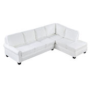 White linen upholstered reversible sectional sofa with scrolled arm by La Spezia additional picture 3