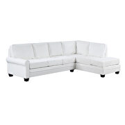 White linen upholstered reversible sectional sofa with scrolled arm by La Spezia additional picture 8