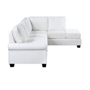 White linen upholstered reversible sectional sofa with scrolled arm by La Spezia additional picture 9