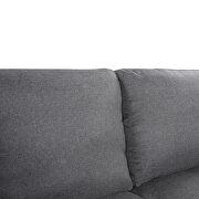 Gray linen reversible sectional sofa with storage ottoman by La Spezia additional picture 2