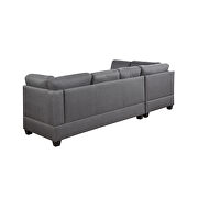 Gray linen reversible sectional sofa with storage ottoman by La Spezia additional picture 11