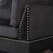 Black velvet reversible sectional sofa with storage ottoman by La Spezia additional picture 13