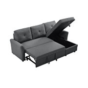 Gray linen convertible sectional l-shape corner couch sofa-bed with storage by La Spezia additional picture 12