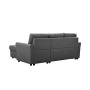 Gray linen convertible sectional l-shape corner couch sofa-bed with storage by La Spezia additional picture 13