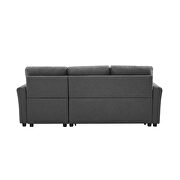 Gray linen convertible sectional l-shape corner couch sofa-bed with storage by La Spezia additional picture 14