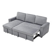 Gray velvet l-shape sleeper reversible sectional sofa with storage chaise by La Spezia additional picture 13