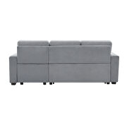 Gray velvet l-shape sleeper reversible sectional sofa with storage chaise by La Spezia additional picture 16