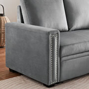 Gray velvet l-shape sleeper reversible sectional sofa with storage chaise by La Spezia additional picture 4