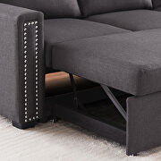 Dark gray velvet l-shape sleeper reversible sectional sofa with storage chaise by La Spezia additional picture 2