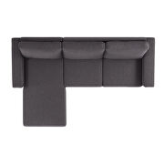 Dark gray velvet l-shape sleeper reversible sectional sofa with storage chaise by La Spezia additional picture 13