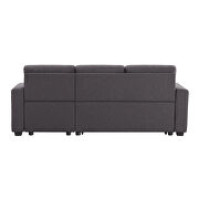 Dark gray velvet l-shape sleeper reversible sectional sofa with storage chaise by La Spezia additional picture 14