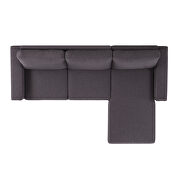 Dark gray velvet l-shape sleeper reversible sectional sofa with storage chaise by La Spezia additional picture 15