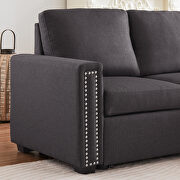 Dark gray velvet l-shape sleeper reversible sectional sofa with storage chaise by La Spezia additional picture 5