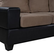 Brown velvet convertible sectional sofa with reversible chaise additional photo 2 of 15