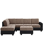 Brown velvet convertible sectional sofa with reversible chaise by La Spezia additional picture 14