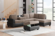 Brown velvet convertible sectional sofa with reversible chaise by La Spezia additional picture 15