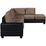 Brown velvet convertible sectional sofa with reversible chaise by La Spezia additional picture 6