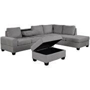 Gray velvet convertible sectional sofa with reversible chaise by La Spezia additional picture 2