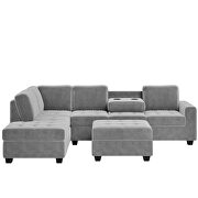 Gray velvet convertible sectional sofa with reversible chaise by La Spezia additional picture 11