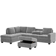 Gray velvet convertible sectional sofa with reversible chaise by La Spezia additional picture 12