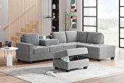 Gray velvet convertible sectional sofa with reversible chaise by La Spezia additional picture 14