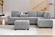 Gray velvet convertible sectional sofa with reversible chaise by La Spezia additional picture 15