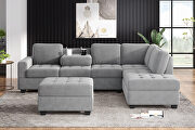 Gray velvet convertible sectional sofa with reversible chaise by La Spezia additional picture 16