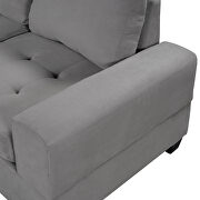 Gray velvet convertible sectional sofa with reversible chaise by La Spezia additional picture 5