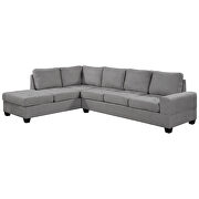 Gray velvet convertible sectional sofa with reversible chaise by La Spezia additional picture 6