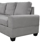 Gray velvet convertible sectional sofa with reversible chaise by La Spezia additional picture 8