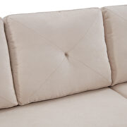 Beige linen convertible sectional l-shape corner couch sofa-bed with storage by La Spezia additional picture 15