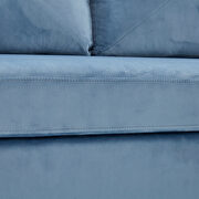 Blue velvet sleeper sofa bed convertible sectional sofa couch additional photo 2 of 17
