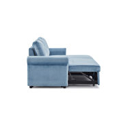 Blue velvet sleeper sofa bed convertible sectional sofa couch by La Spezia additional picture 16