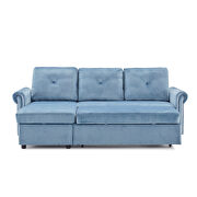 Blue velvet sleeper sofa bed convertible sectional sofa couch by La Spezia additional picture 18